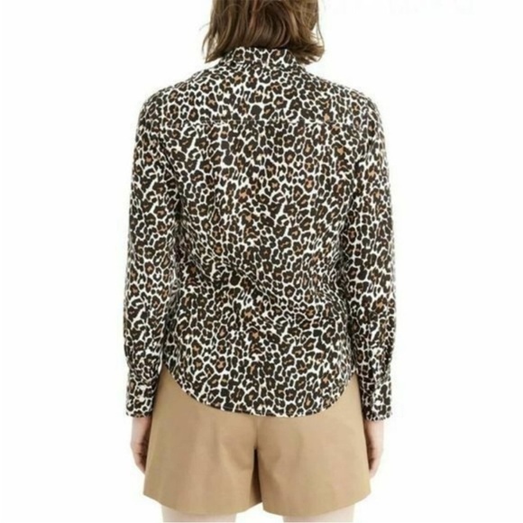 NWT J. Crew Linen Blend Leopard Print Slim-Fit Buttoned Shirt Blouse Top - Picture 13 of 13